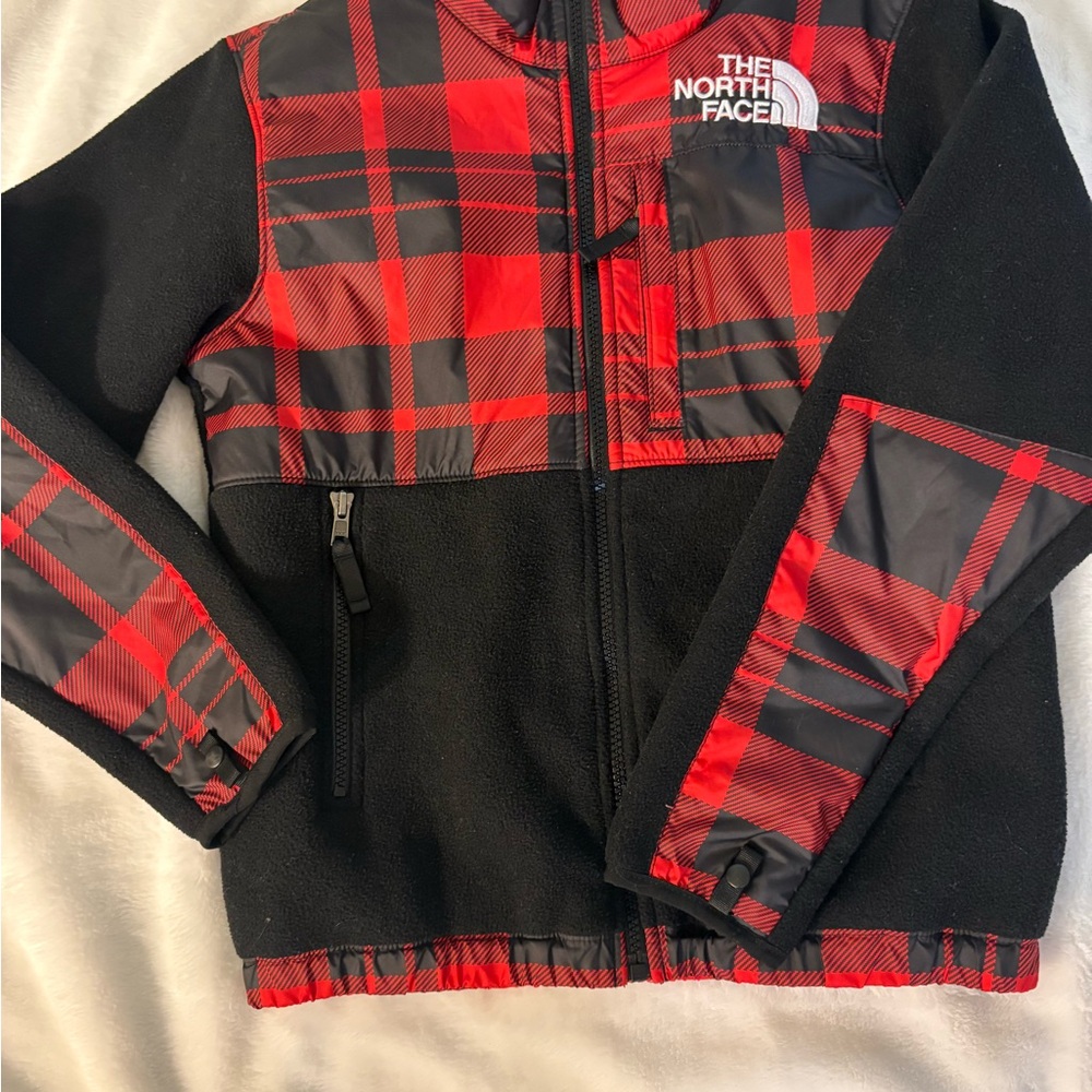 The North Face Kids Black and Red Plaid Hoodie